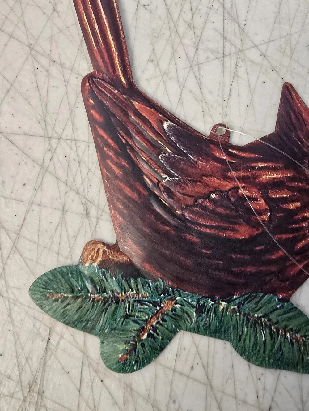 Vintage Dept 56 Tin Metal Cardinal Christmas Ornament Made in Hong Kong 5